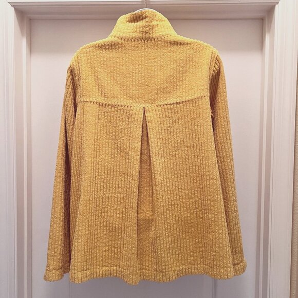 CMC By Color Me Cotton-Women's Yellow Mustard Small Corduroy Button Up Jacket - Picture 11 of 16